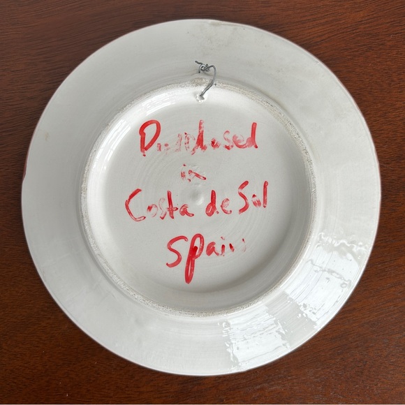 Decorative Hand Painted Floral Wall Plate Spain - Picture 4 of 7